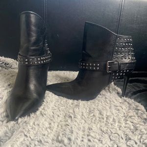 Kenneth Cole-Stud Pointed Toe Stiletto Booties